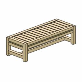 D製　木製ベンチ（ベージュ）